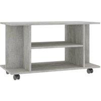 Berkfield Home TV Cabinet with Castors Concrete Grey 80x40x45 cm Engineered Wood | Size: 80 x 40 x 45 cm