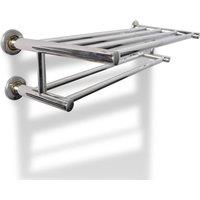 Berkfield Home Stainless Steel Towel Rack 6 Tubes in Silver