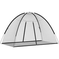 Berkfield Home Mosquito Net Mongolia with Doors 220 Mesh Black 200x120x130 cm in Black | Size: 200 x 120 x 130 cm