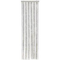 Berkfield Home Soft Fly Curtain Light Grey & White 56x200 cm Chenille