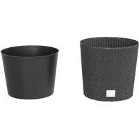 Berkfield Home Planter with Removable Inner Anthracite 15 / 15.3 L PP Rattan in Black