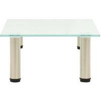 Berkfield Home TV Stand Frosted 40x35x17 cm Tempered Glass in Clear | Size: 40 x 35 x 17 cm