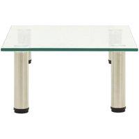 Berkfield Home TV Stand Transparent 40x35x17 cm Tempered Glass in Clear | Size: 40 x 35 x 17 cm