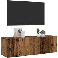 Berkfield Home Wall Mounted TV Cabinet Old Wood 100x30x30 cm Engineered Wood in Brown | Size: 100 x 30 x 30 cm