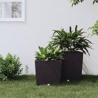Berkfield Home Planter with Removable Inner Brown 21 / 32 L PP Rattan