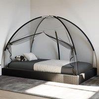 Berkfield Home Mosquito Net Mongolia with Doors 220 Mesh Black 200x120x130 cm in Black | Size: 200 x 120 x 130 cm