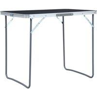 Berkfield Home Foldable Camping Table with Metal Frame 80x60 cm Grey