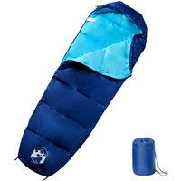 Berkfield Home Mummy Sleeping Bag for Adults Camping 3 Seasons in Blue