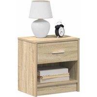Berkfield Home Bedside Cabinet with Drawer Sonoma Oak 39x28x41 cm in Brown | Size: 39 x 28 x 41 cm