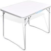 Berkfield Home Foldable Camping Table with Metal Frame 80 x 60 cm in White