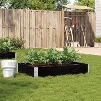 Berkfield Home Garden Planter Black 120x80 cm Solid Wood Pine