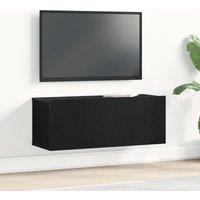 Berkfield Home Black Oak TV Stand 80x30x30 cm Made of Engineered Wood | Size: 80 x 30 x 30 cm