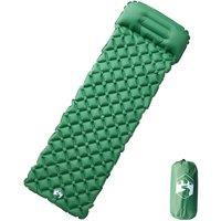Berkfield Home Inflating Camping Mattress with Pillow 1-Person Green