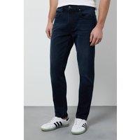 Burton Men's Blue Black Mid Wash Stretch Slim Fit Jean in Mid Blue | Size: 36S