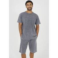 Brave Soul Men's Oversized T-Shirt & Shorts Set in Grey | Size: Medium