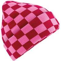 Beechfield Men's Checkerboard Beanie in Cerise