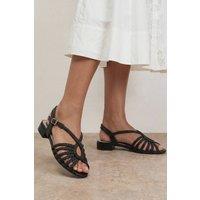 Oasis Women's Lulu Plaited Open Toe Low Heel Sandals in Black | Size: 4