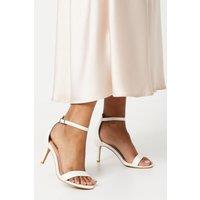 Dorothy Perkins Women's Tasha Barely There Medium Stiletto Heel Sandals in White | Size: 8