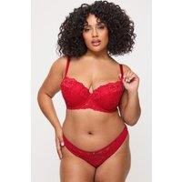 Ann Summers Women's Sexy Lace Padded Balcony Bra in Red | Size: 44D