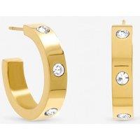 Jon Richard Women's Gold Plated Waterproof & Crystal Hoop Earrings
