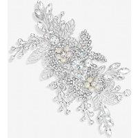 Jon Richard Women's Suzie Open Leaf & Crystal Clip in Silver