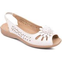 Chums Women's Slip On Open Toe Sandal With Elastic Heel in White | Size: 4