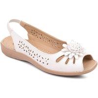 Chums Women's Slip On Open Toe Sandal With Elastic Heel in White | Size: 6