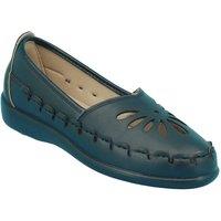 Chums Women's Wide Fit Slip On Cut Out Shoe in Black | Size: 5