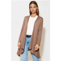 Aftershock London Women's Waterfall Cardigan in Light Brown | Size: S/M
