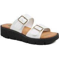 Pavers Women's Wide Fit Cushioned Buckled Sandals in White | Size: 6