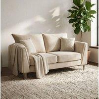 Stratus Interiors Elaine Velvet Fullback Elegant sofa for Living room - 2 Seater in Cream