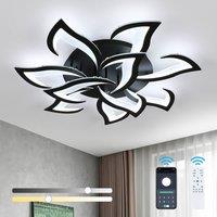 Pheashine Modern ceiling light, black, dimmable3000-6500K, indoor use, 80cm in Black