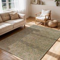 Livabliss Galey Alix Myrtle Avenue II-Vintage Brown Green Grey Traditional Boho Fringe Living Rug | Size: 140 cm x 200 cm