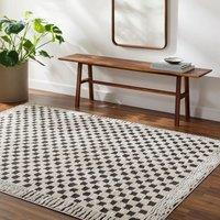 Livabliss Freud Modern High Pile Checkered Living Rug in Black | Size: 80 cm x 220 cm