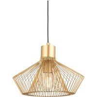 Netlighting Kimberley Single Pendant Ceiling Lamp Gold Paint Finish