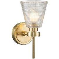 Netlighting Gunnislake Wall Lamp Brushed Brass IP44 in Yellow