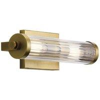Netlighting Kichler Azores Bathroom Wall Lamp Natural Brass IP44 in Yellow