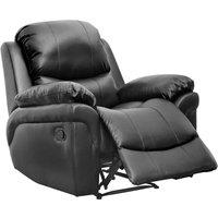 More4Homes Madison Bonded Leather Manual Recliner Sofa Home Lounge Chair in Black