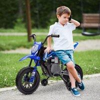 AIYAPLAY 12V Electric Motorbike w/ Twist Grip Throttle for Ages 3-6 Years, Music in Blue