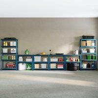 Home Discount Home Vida 5 Tier Heavy Duty Garage Shelves Work Benches (L), Set of 4 in Blue | Size: 1800mm x 900mm