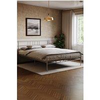 Home Discount Vida Designs Dorset Metal Single Double King Bed Frame Bedroom Furniture in Silver