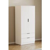 Home Discount Vida Designs Trega 2 Door 2 Drawer Wardrobe Clothes Hanging Rail MDF in White