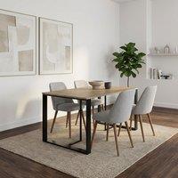 Decortie Lenora' Modern Dining Table 140x80cm 6 Seater in Brown | Size: 1 Pack