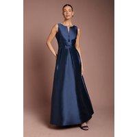 Coast Women's Twill Notch Neck Neck Fit & Flare Bridesmaid Dress in Navy | Size: 10