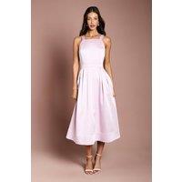 Coast Women's Satin Bow Shoulder Pleated Midi Dress in Lilac | Size: 14