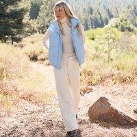 Lands' End Women's Wide Leg Cord Jeans, High Waisted in Ivory | Size: 14