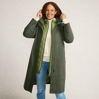 Lands' End Women's Petite 4-in-1 Coat in Dark Green | Size: 16-18
