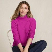 Lands' End Women's Silk Touch Roll Neck Sweater in Raspberry | Size: 10-12