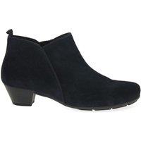 Gabor Women's 'Trudy' Low Heeled Ankle Boots in Navy | Size: 6.5