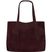 Barneys Originals Women's Real Cow Suede Tote Bag in Dark Brown